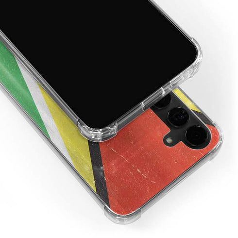 Guyana Flag Distressed Galaxy S24 Plus Clear Case